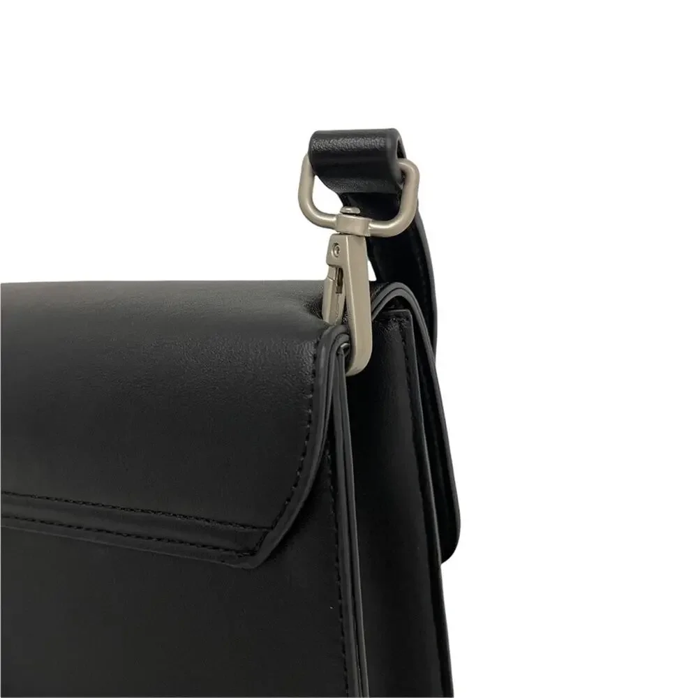NWOT PIXIE MOOD Purse Bag Zoe Black Crossbody Vegan Leather Silver Detail